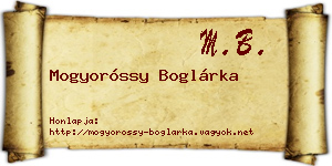 Mogyoróssy Boglárka névjegykártya